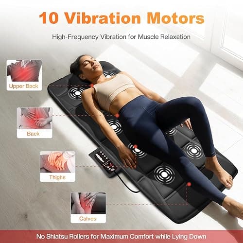 CILI Full Body Massage Mat with Heat, Vibration Back Massage Pad, Full Body Massager for Bed Chair Sofa, Massage Mattress Pad thumbnail 2