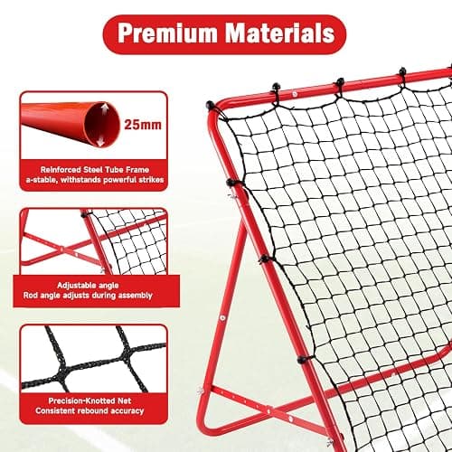 Soccer Rebounder Net, Adjustable Angle Football Training Equipment with Steel Frame, Portable Folding Rebound Net for Passing and Control Practice, Easy Setup Outdoor Sports Gear for Youth and Adults thumbnail 3