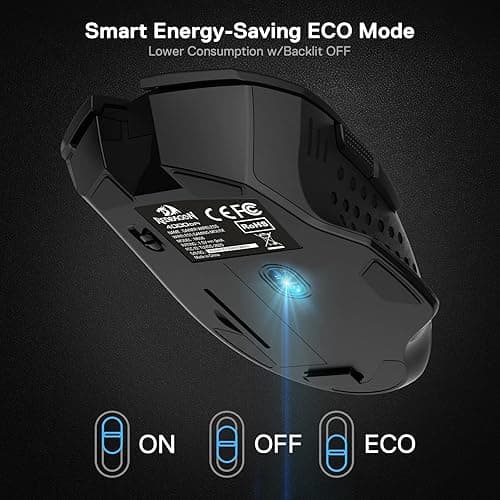 Redragon M656 Gainer Wireless Gaming Mouse, 4000 DPI 2.4Ghz Wireless Mouse w/ 5 DPI Levels, 7 Macro Buttons, Red LED Backlit & Pro Software/Drive Supported, for PC/Mac/Laptop thumbnail 6