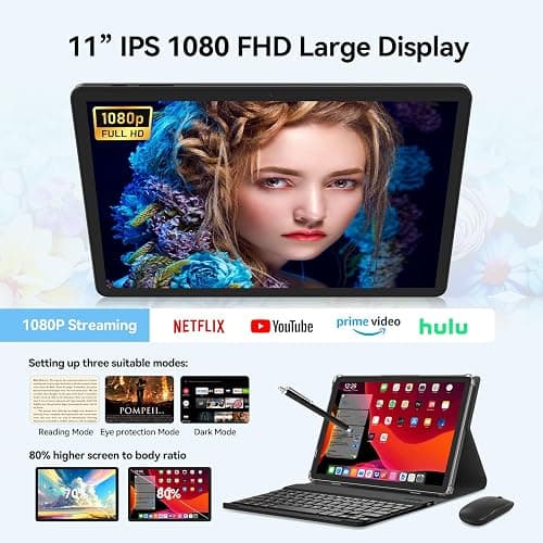 Tablet 11 inch Android 16 Tablet, 2026 Latest Update 128GB ROM 20GB RAM, 4G LTE Tablets, 5G WiFi+Cellular, Octa-Core MTK8786, 13+8 MP Rear and Front Camera,Incell FHD Screen, T-Mobile SIM Card Support thumbnail 5