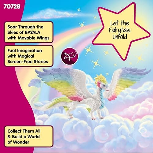 schleich BAYALA — Rainbow Dragon with Large, 13" Wingspan and Movable Parts, Colorful Toy Dragon Collectible Figurine, Fantasy Toys for Girls and Boys Ages 5+ thumbnail 5