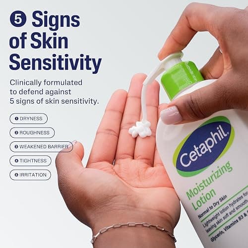 Cetaphil Face & Body Moisturizer, Hydrating Moisturizing Lotion for All Skin Types, Suitable for Sensitive Skin, NEW 4 oz Pack of 3, Fragrance Free, Hypoallergenic, Non-Comedogenic thumbnail 3