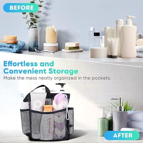 EUDELE Mesh Shower Caddy Portable for College Dorm Room Essentials, Shower Caddy Dorm with 9-Pocket Large Capacity for Beach, Swimming, Gym, Camping, Travel essentials thumbnail 7