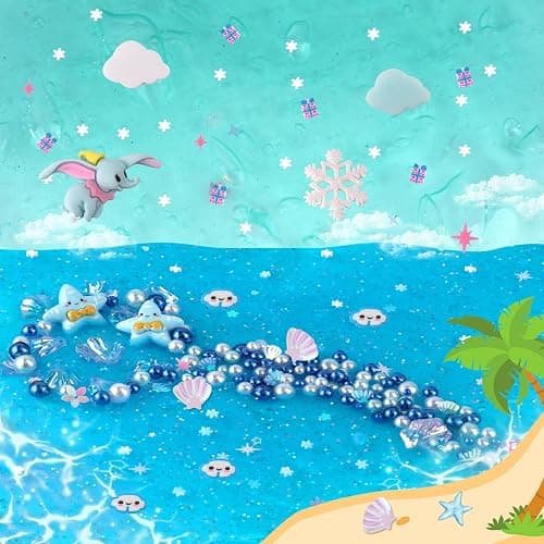 3 x 100mL Blue Slime Kit for Girls & Boys: Includes Clear, Water & Pearl Bead Crunchy Slime, Sensory Experience DIY Slimes Set, Slimes Party Favors for Kids Birthday Easter Halloween Teens Gift thumbnail 6