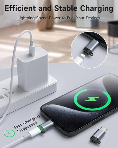 LERTOSEN Lightning to USB C Adapter 4 Pack, Fast Charging & Data Sync for iPhone 15/16/17 Pro/Pro Max, Charger Adapter Accessory (Not for Audio/OTG) thumbnail 3