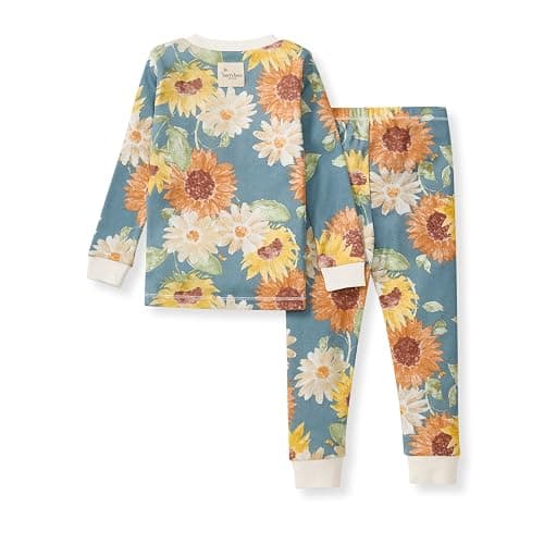 Burt's Bees Baby Girls' Pajamas, 2-Piece Long Sleeve Tee and Pants Organic Cotton PJ Set thumbnail 2