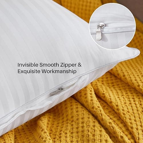 Oubonun 12 x 20 Throw Pillow Inserts, Firm and Fluffy Decorative Square Pillows for Couch Bed Sofa with Soft Cotton Cover White Cushion with Down Alternative Pack of 2 thumbnail 5