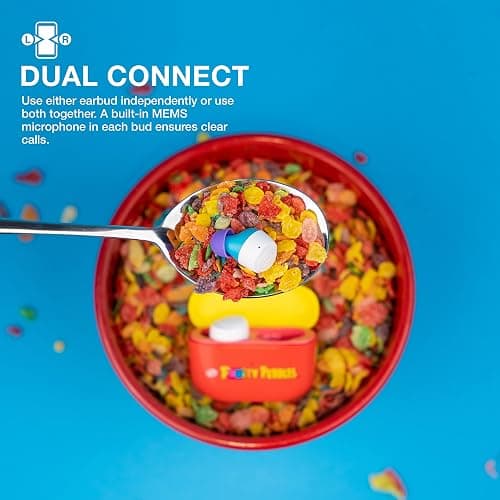 JLab Go Air Pop True Wireless Bluetooth Earbuds & Charging Case, Fruity Pebbles, Dual Connect, IPX4 Sweat Resistance, Bluetooth 5 Connection, 3 EQ Sound Settings Signature, Balanced, Bass Boost - Fruity Pebbles thumbnail 4