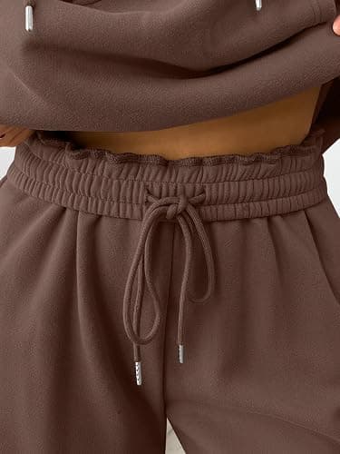 Trendy Queen Womens 2 Piece Outfits Lounge Fall Fashion Sets Oversized Sweatshirts Wide Leg Pants Sweatsuits Winter Clothes thumbnail 5