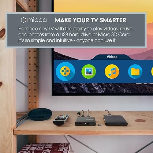 Micca 4K Ultra-HD Digital Media Player for USB Drives and MicroSD Cards, Digital Signage, H.265/HEVC H.264/AVC MP4 MKV Videos MP3 Music JPG Photos, 4K HDMI, Analog AV, Auto Play and Resume thumbnail 2