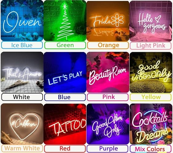 OBTAIN Custom Neon Signs, Neon Sign Customizable for Wall Decor, Personalized Neon Sign for Wedding Birthday Party Gift Party Bar Game Room Home Business Shop Name Logo Neon Sign thumbnail 6