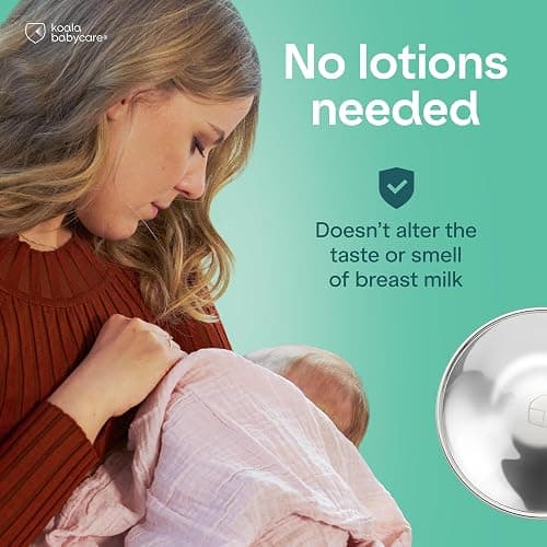 Koala Babycare Silberhütchen - 2 Stück - Stillhütchen Maxi-Größe Silber für maximale Resistenz - Brustwarzenschutz für empfindliche und schmerzende Brustwarzen thumbnail 5