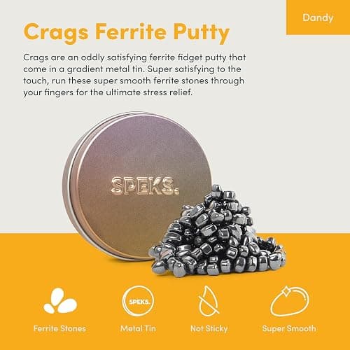 Speks Original Crags Ferrite Putty | 150+ Ferrite Stones in a Tin, Fidget Toy for Stress Relief, Sensory Desk Toy for Adults & Teens 14+ | Dandy, Small thumbnail 2