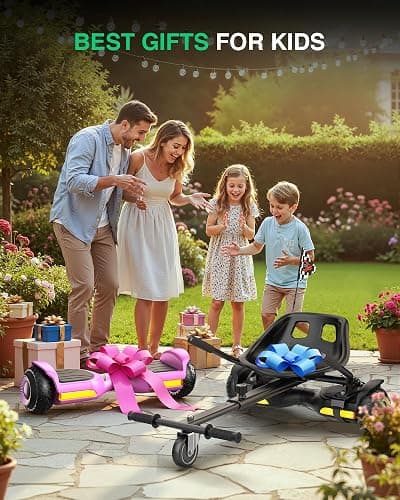 Gyroor Scooter with Adjustable Seat Attachment, 6.5" All-Terrain Self Balancing Scooter, 500W Motor, LED Lights & Bluetooth for Kids and Adults, Black thumbnail 7