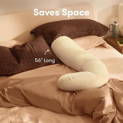 Frida Mom Compact Support 4-in-1 Pregnancy Pillow, Cooling Pregnancy Pillow, Twist & Bends into 4 Shapes for Comfort & Full Body Support, Compact Storage, Easy to Clean, Breathable, Storage Bag, Ivory thumbnail 4