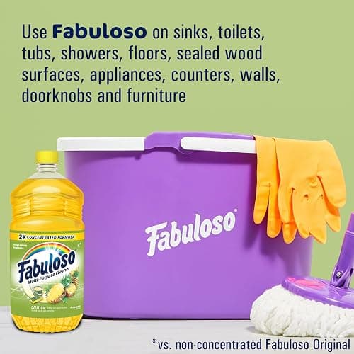 Fabuloso Multi-Purpose Cleaner, 2X Concentrated Formula, Floor Cleaner, Pineapple Scent, 56 fl oz thumbnail 6