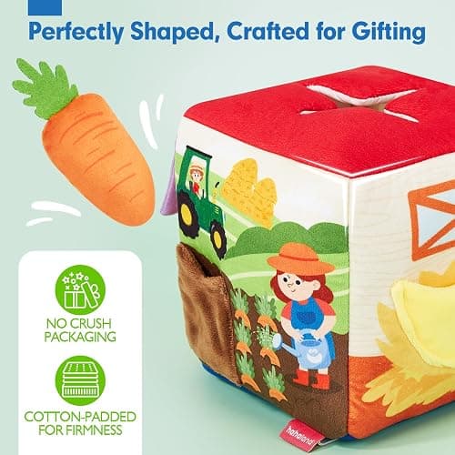 hahaland Baby Seek and Find Sensory Farm Animals Plush - 13 PCS Whats Inside Box with Rattle Crinkle Squeaker 9 Month Old Baby Toys 6-12 Months Montessori Toys for 6 Month Old Gifts Stocking Stuffers thumbnail 8