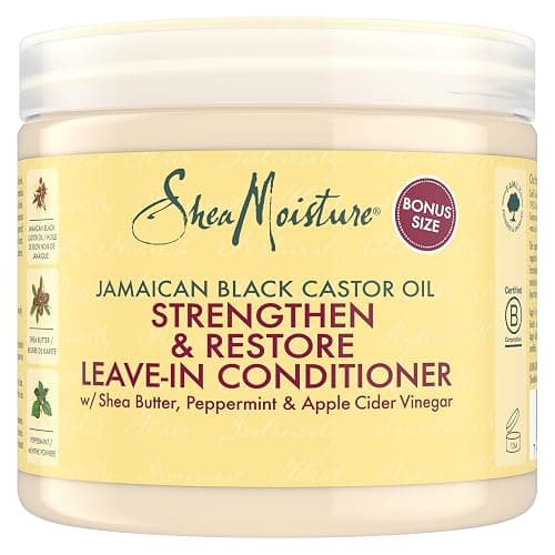 SheaMoisture Jamaican Black Castor Oil Strengthen & Restore Leave-In Conditioner no silicones or sulphates for chemically processed, heat-styled or natural hair 431 ml - Image 1