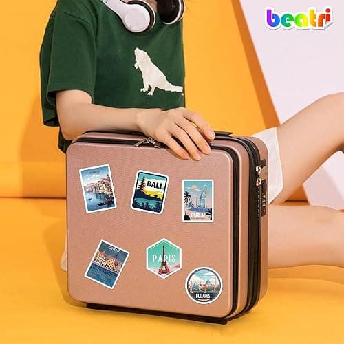 BEATRI World Travel Stickers 50Pcs Waterproof Vinyl Travel Map Stickers for Suitcase, Bicycle, Laptop, Water Bottle, Journaling & Travel Gear | Non-Repeating Decals, High-Definition Print thumbnail 8