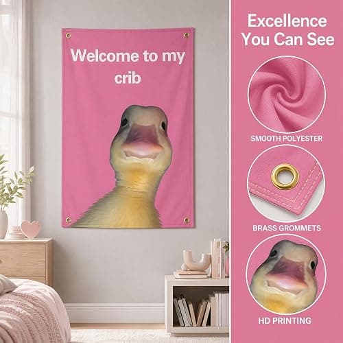 Bedroom Decor Posters, Aesthetic Posters for Bedroom Wall Decor, Room Decor Prints for Dorm, Living Room & Apartment, Modern Wall Art Set for Students, Friends & Family Gifts (Duck Pink) thumbnail 4
