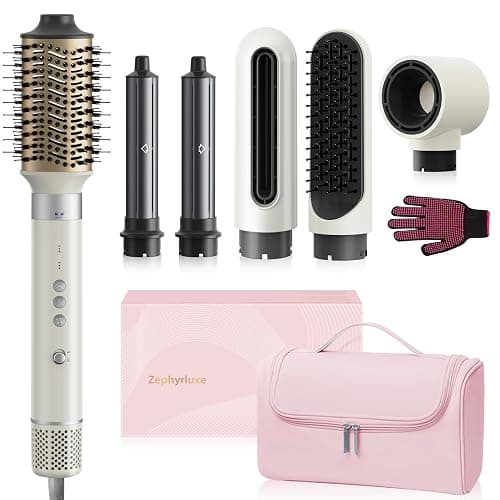 6 in 1 Hair Styler, High Speed Ionic Hair Dryer with Auto-Wrap Curlers, Blow Dryer Oval Brush & Volumizer, Hot Air Styler for Fast Drying,Curling, Smoothing & Volume, Hair Curler with Travel Case - Image 1