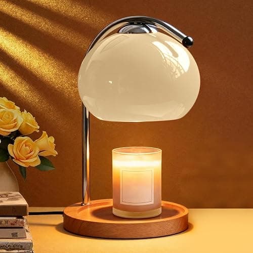 Topyond Candle Warmer Lamp with Extra-Large Solid Wood Tray, Candle Warmer, Dimmable Vintage Aromatherapy Table Lamp, Bedroom Desk Decor Gift for Women and Home Decorators - Image 1