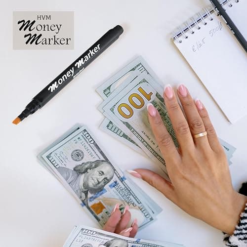 HVM Counterfeit Money Detector Pen (5 Counterfeit Pens) - Money Marker Bill Detector Pen with Upgraded Chisel Tip - Detect Fake Bills, Universal False Currency Checker Pack thumbnail 2