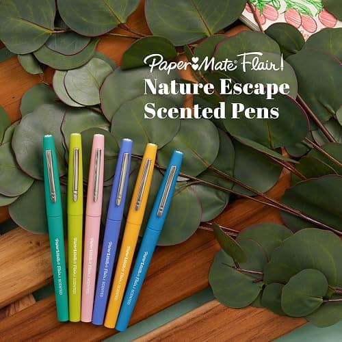 Paper Mate Flair Nature Escape Scented Felt Tip Pens, Medium Point (0.7mm), Assorted Colors, 16 Count - Perfect for Journaling, Writing, Coloring, Teacher Supplies thumbnail 3