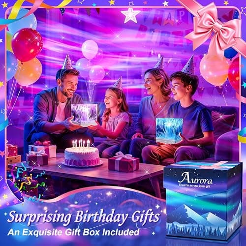 Northern Lights Projector Valentines Day Gifts for Her/Him, 18-Color Sunset Lamp Galaxy Projector Aurora Light Projector for Bedroom,Mood Lighting Room Lights,Cute Stuff Game Room Decor for Teen Girls thumbnail 7
