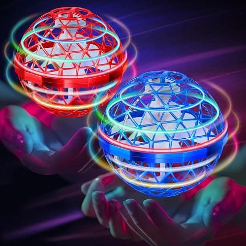 Amiline 2 Packs Flying Orb Ball Toy 2025, Boomerang Hover Ball Cosmic Globe, Galaxy Flying Spinner for 6 7 8 9 10 11 12+ Year Old Kids Boys Girls Adult(Red&Blue) - Image 1
