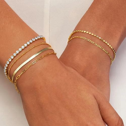 6 Piece Gold Bracelets thumbnail 6
