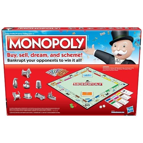 Monopoly Game, Family Board Games for 2 to 6 Players & Kids Ages 8 and Up, Includes 8 Tokens (Token Vote Edition) thumbnail 3