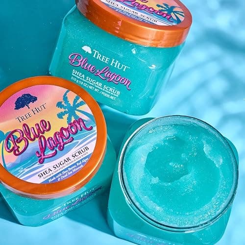 Tree Hut Blue Lagoon Shea Sugar Scrub, Exfoliating, Hydrating & Moisturizing Body Scrub with Shea Butter & Nourishing Essential Oils, Smooth & Soften Skin, 18 oz thumbnail 8