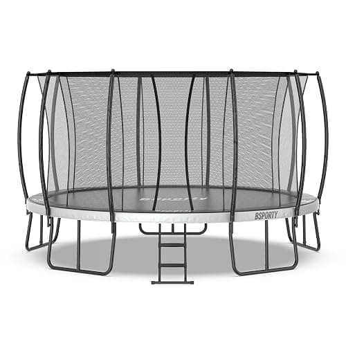 BSPORTY Trampolin Outdoor 305 cm mit Sicherheitsnetz, 5 verstärkte U-förmige Beine mit Mittelstütze, ASTM-Zertifiziert, Freizeittrampolin für Kinder und Erwachsene - Image 1