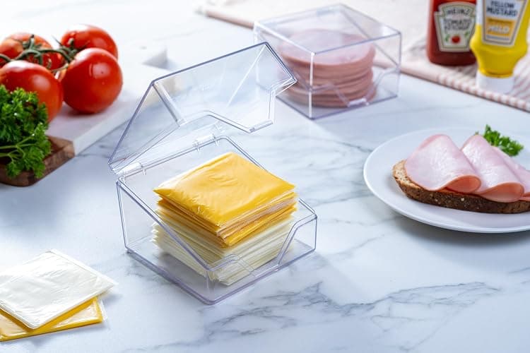 Pikanty American Sliced Cheese Holder | Airtight Storage Container for Fridge | Hinged Lid | Dishwasher Safe | Holds 24 Slices | Made in USA thumbnail 5