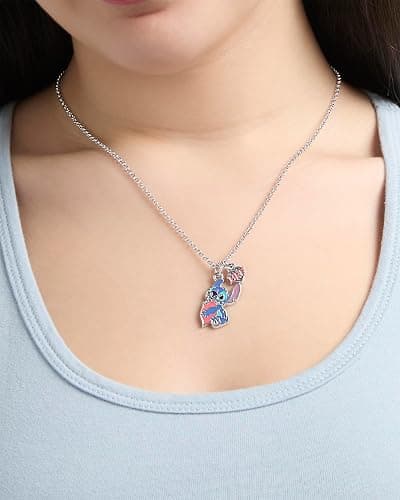 Disney Lilo & Stitch BFF Necklace Set of 2 16"+3" Official License, Best Friends Necklaces with Angel & Stitch Pendant, Licensed thumbnail 4