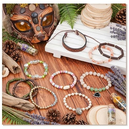 Nosiny 10pcs Therian Bracelets Fairy Grunge Stacking Leather Beaded Stretch Bracelet Therian Pride Symbol Accessory Gift thumbnail 5