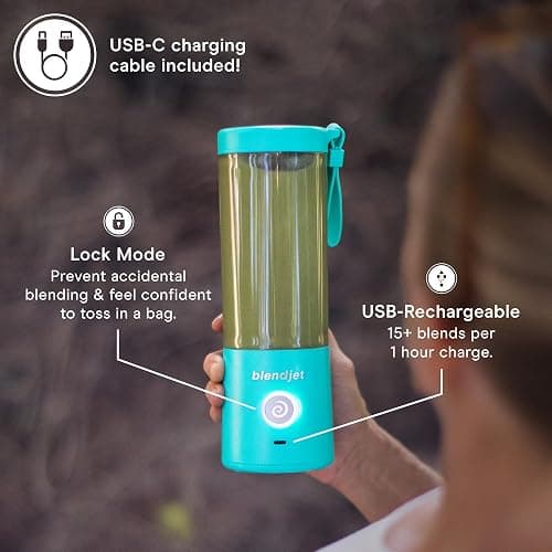 BlendJet 2 Portable Blender for Smoothies & Shakes - BlendJet Cordless Personal & Small Blender, USB-C Rechargeable & Self Cleaning - (Mint, 16 oz.) thumbnail 5