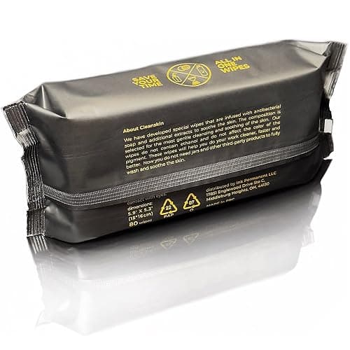 CleanSkin Cleansing Green Soap Wipes for Tattooing All in One Solution to Heal and Clean, Tattoo Soap for PMU & Piercing, Alcohol and Fragrance Free, Unscented, 80 Count (Pack of 3) thumbnail 3