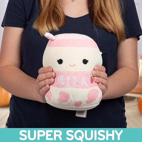 Squishmallows Original 8-Inch Amelie The Strawberry Milk - Official Jazwares Plush - Collectible Soft Squishy Food Stuffed Animal Toy - Gift for Kids, Girls & Boys thumbnail 3