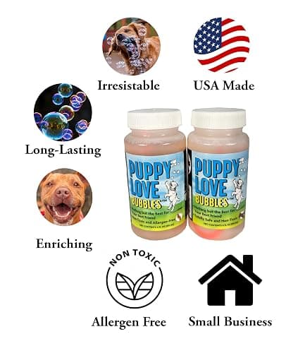 Puppy Love Bubbles, Peanut Butter Scented Bubbles 4oz. Bottle-2 Pack in Peanut Butter Flavor for Dogs thumbnail 3