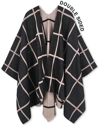 Moss Rose Women's Shawl Wrap Poncho Ruana Cape Open Front Cardigan Shawls for Fall Winter thumbnail 4