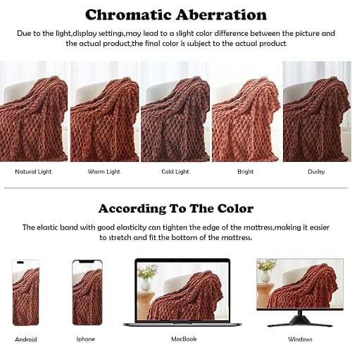NEWCOSPLAY Super Soft Throw Blanket Coffee Premium Silky Flannel Fleece 3D Clouds Stylish Jacquard Lightweight Bed Blanket All Season Use 350GSM (Coffee, Throw(50"x60")) thumbnail 6