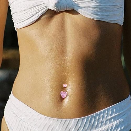 LEE&RO Belly Button Rings 14G Belly Piercing Jewelry Navel Rings Surgical Steel Belly Rings thumbnail 6