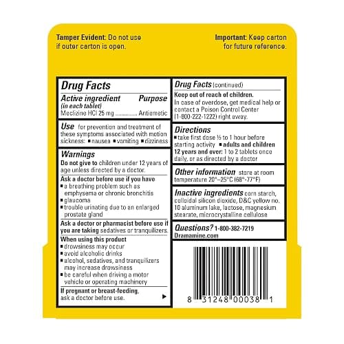 Dramamine Motion Sickness Less Drowsy, for Nausea Relief During Travel, 16 Count thumbnail 2