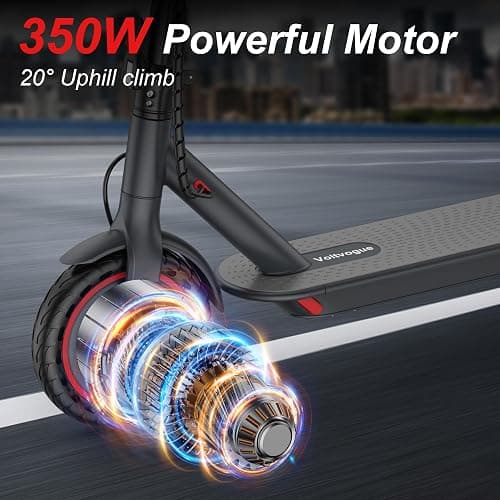 VOLTVOGUE Electric Scooter – 19 MPH Max Speed, 8.5" Honeycomb Solid Tires, 350W Motor,12 Miles Range, Foldable Commuter Scooter with Dual Braking System & App Control thumbnail 3