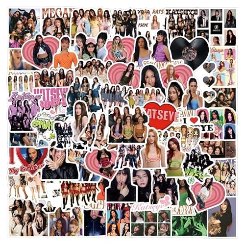 123pcs KATSEYE Stickers Set Waterproof Laptop Decals for Water Bottle, Laptop, Computer, Skateboard, Phone - Image 1