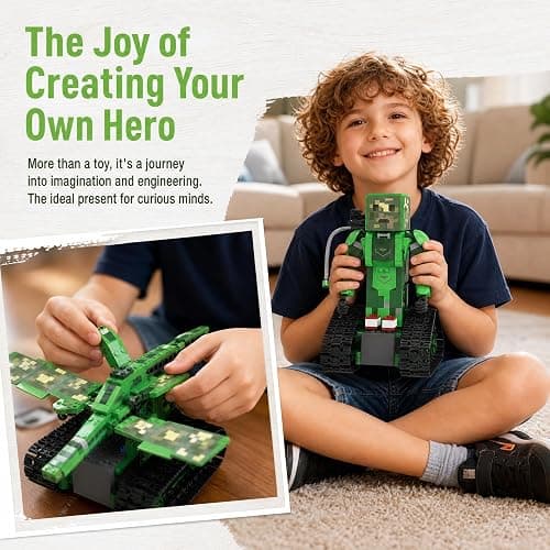 RC Robot Building Kit, 5in1 STEM Coding Robot Toy with APP & Remote Control | Transforming Multi-Model Design, Rechargeable Motorized Movement, Creative Engineering Assembly, Hands-On STEM Learning thumbnail 6