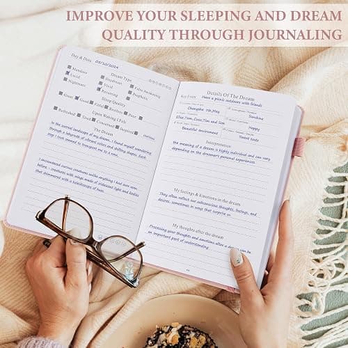 JUBTIC Dream Journal – Hardcover Dream Notebook, Guided Dream Diary to Record and Track Your Dreams, Interpretations and Thoughts before Sleeping. Ideal Gift for Women, Girls, Men(Pink) thumbnail 6