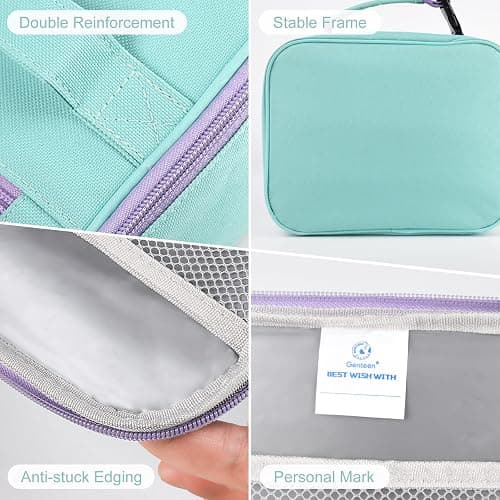 Genteen Lunch Box Kids,Insulated Lunch Bag Kids Boys Girls,Soft Bag Mini Cooler Back to School Thermal Meal Tote Kit Lunch Box for School,Work,Outdoor (Light Green) thumbnail 6